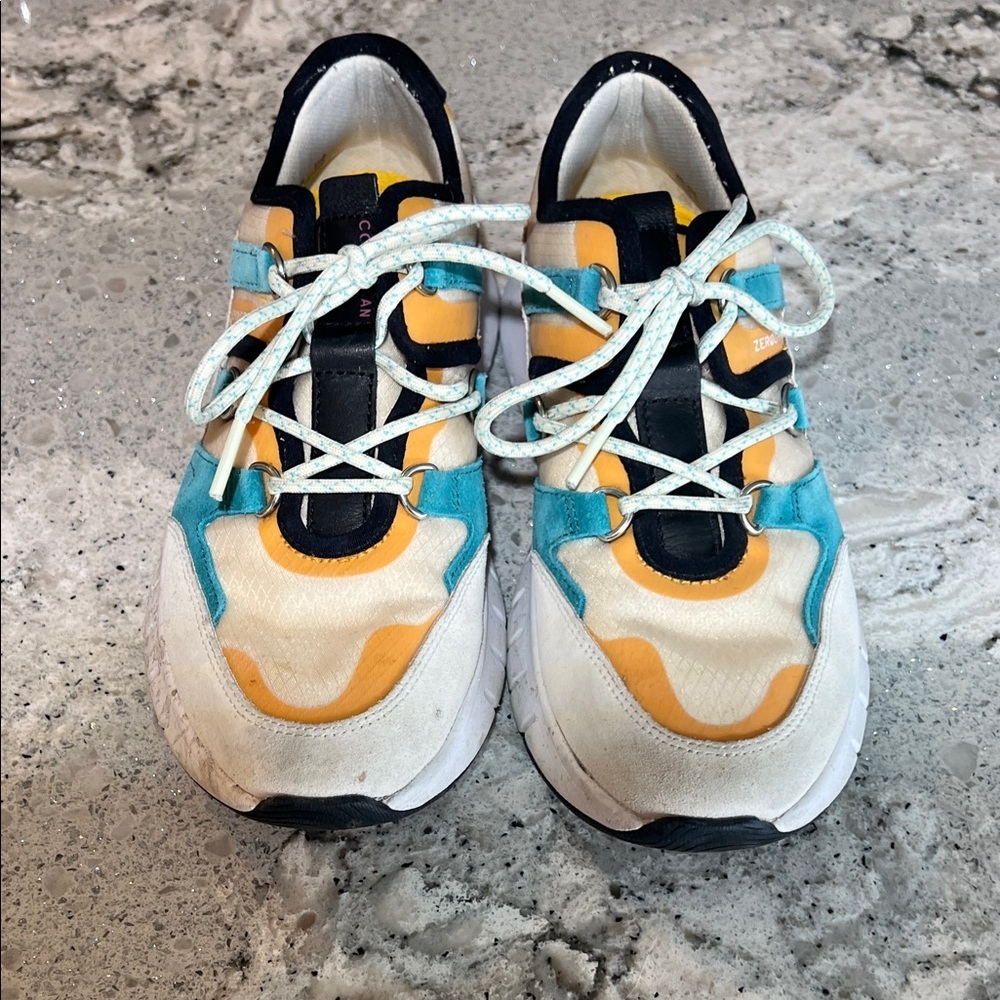 Cole Haan ZERØGRAND Flex Teal and Orange Sneakers Size 6.5 - Picture 4 of 9